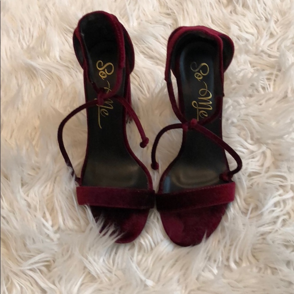 Red velvet heels